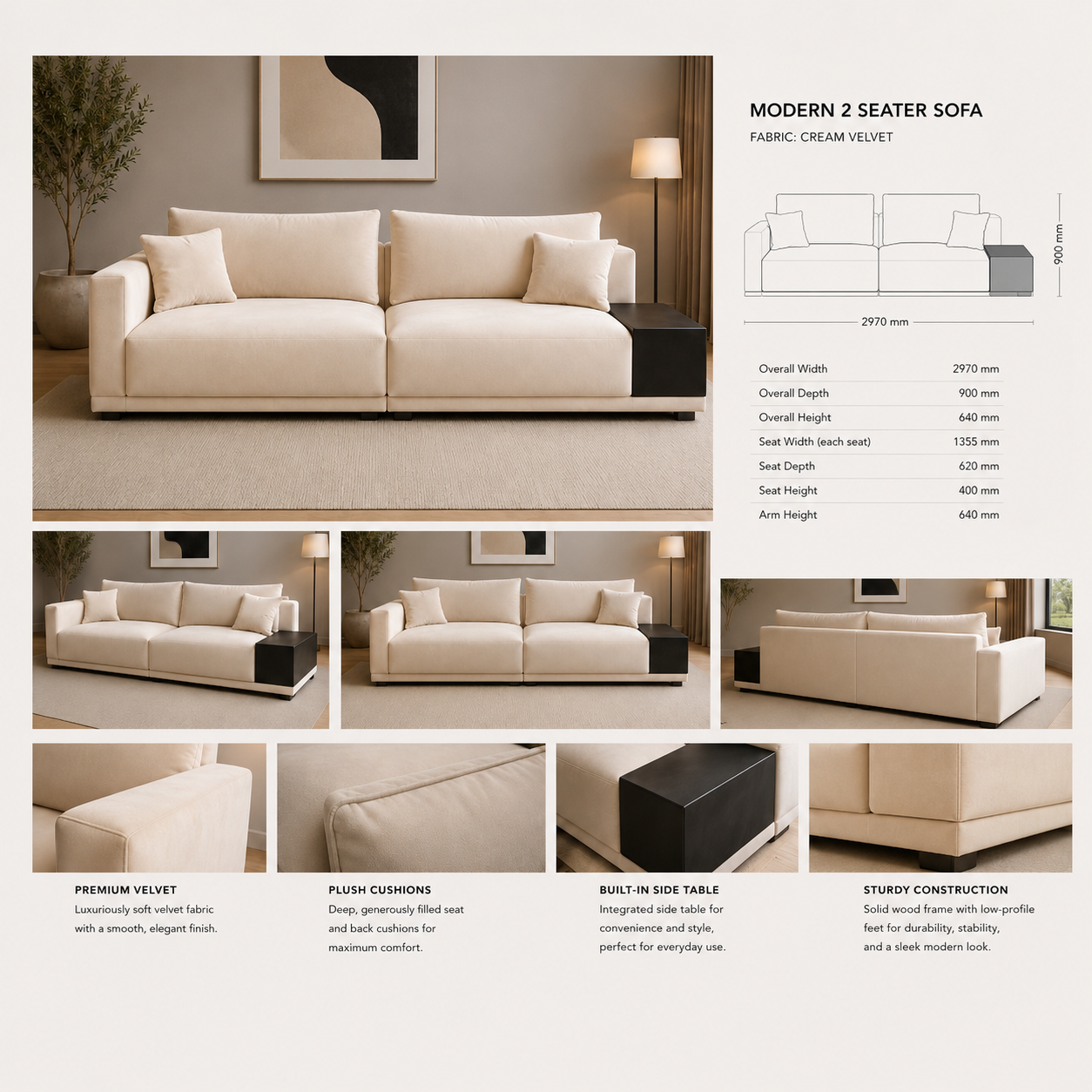 Phoenix armrest Sofa