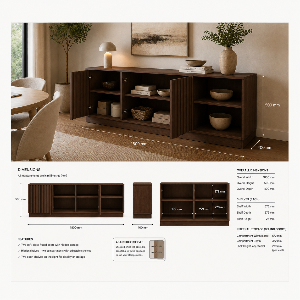 Melina TV Unit Brown