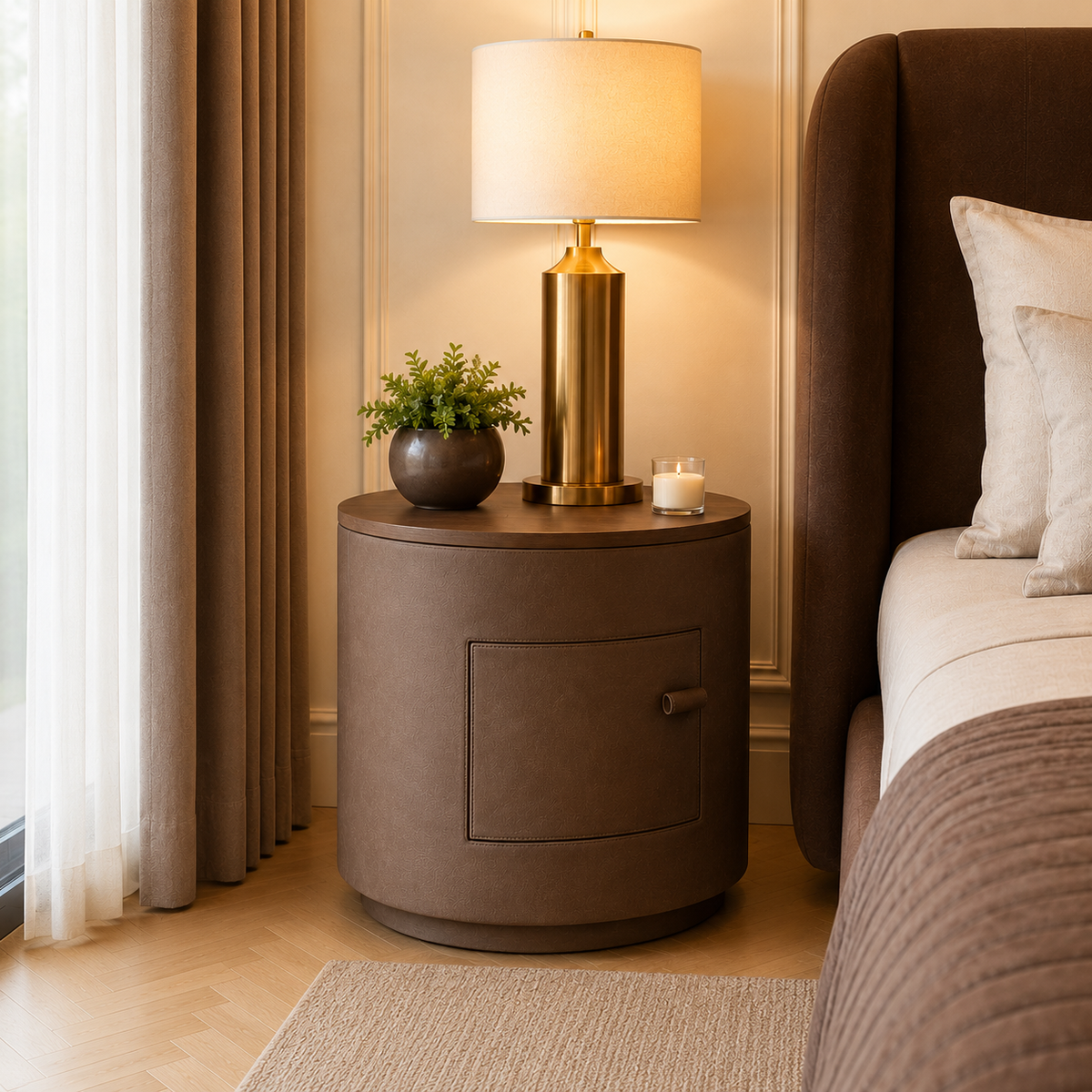 Aegean Bedside Table Brown