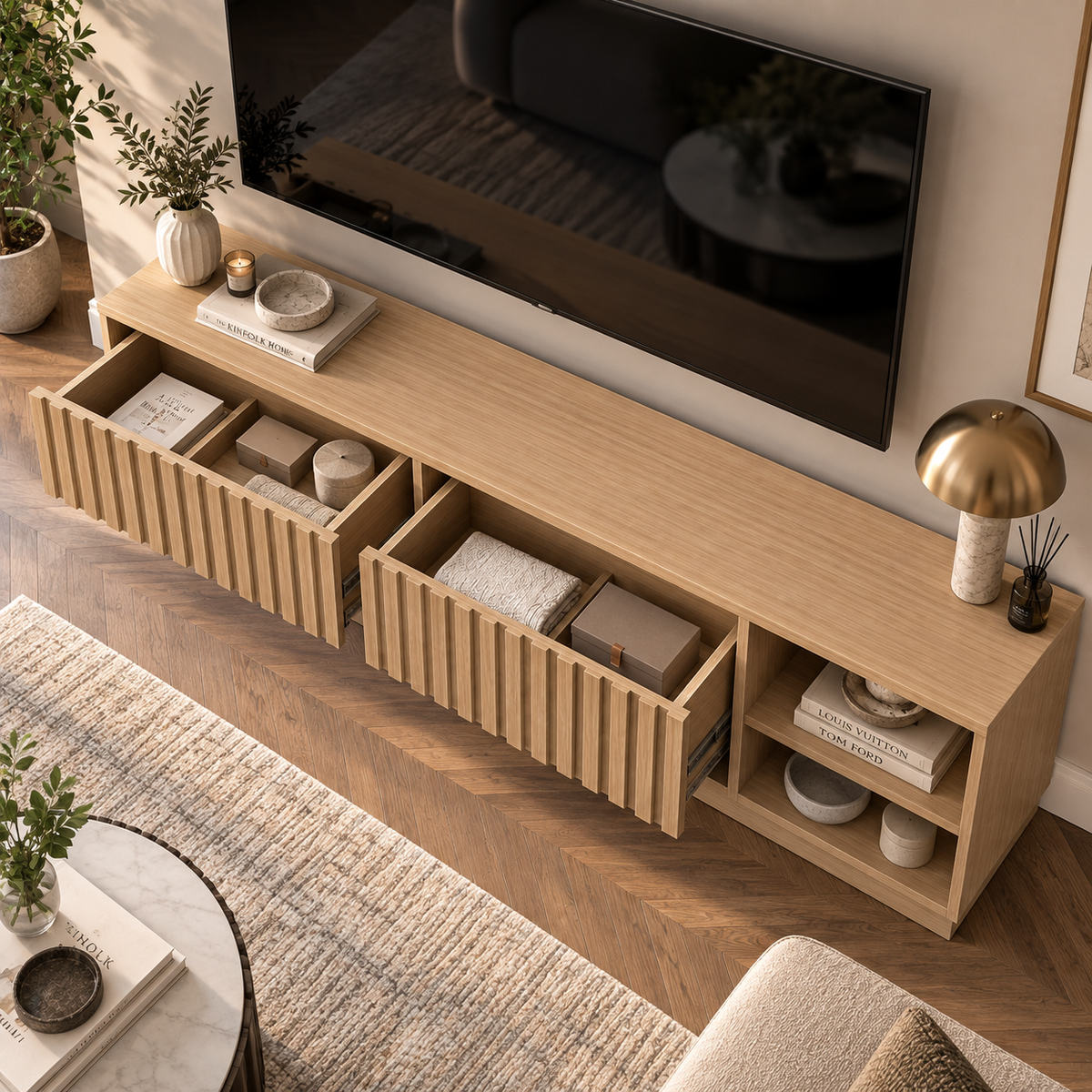 Melina TV Unit Beige